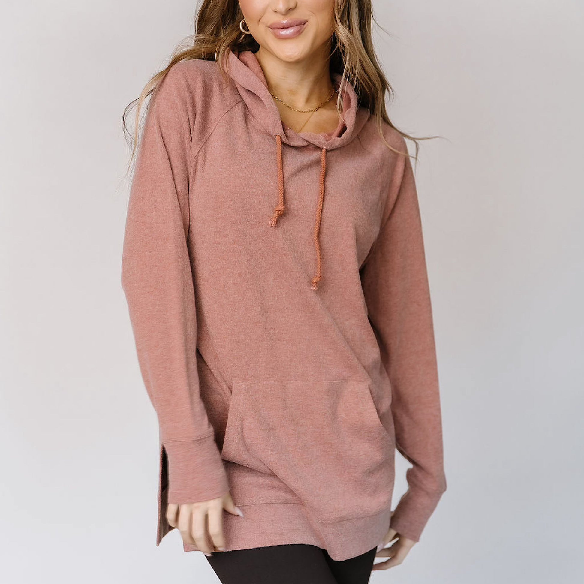 Side Slit Hoodie - Sienna