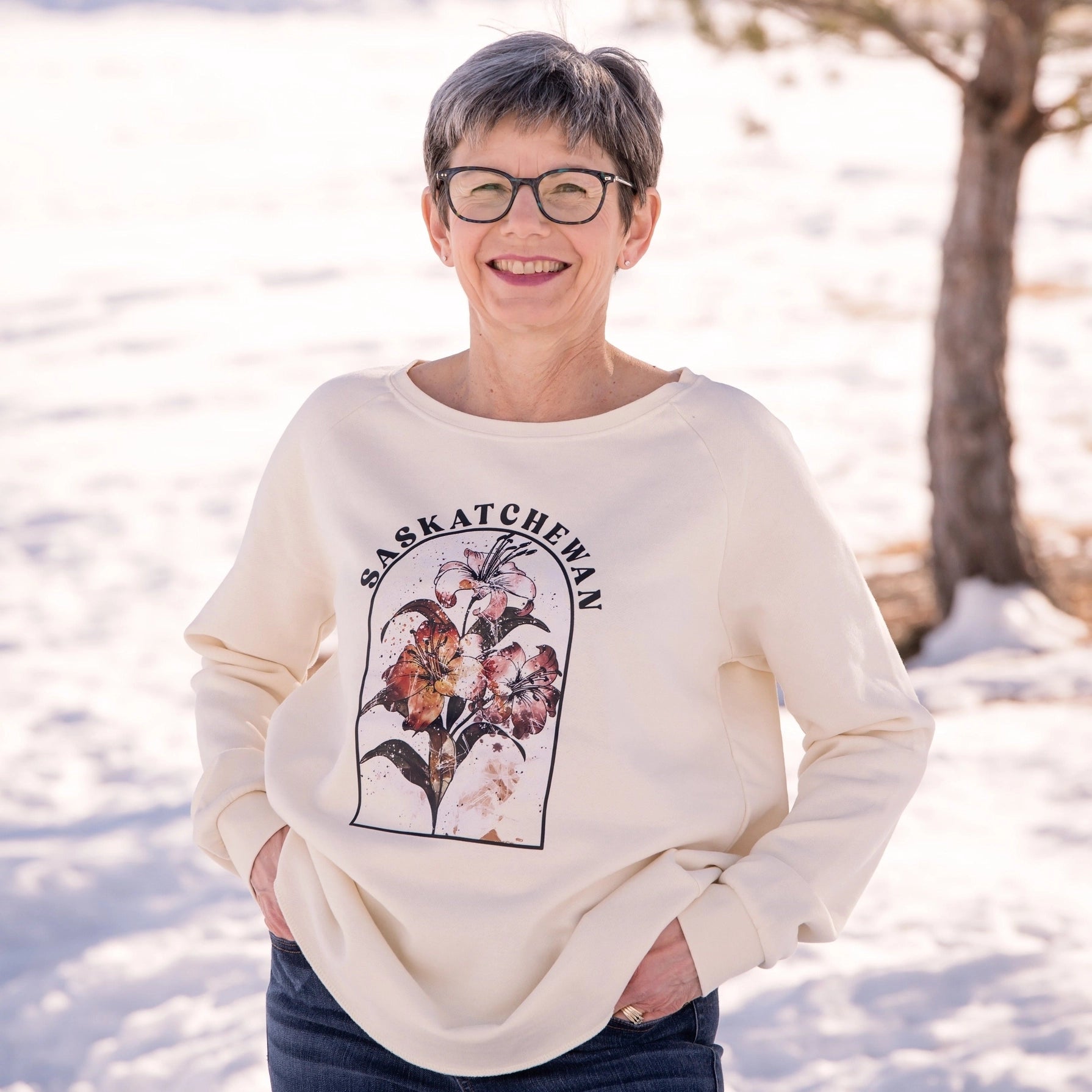 Watercolor Prairie Lily Premium Women's Sweatshirt