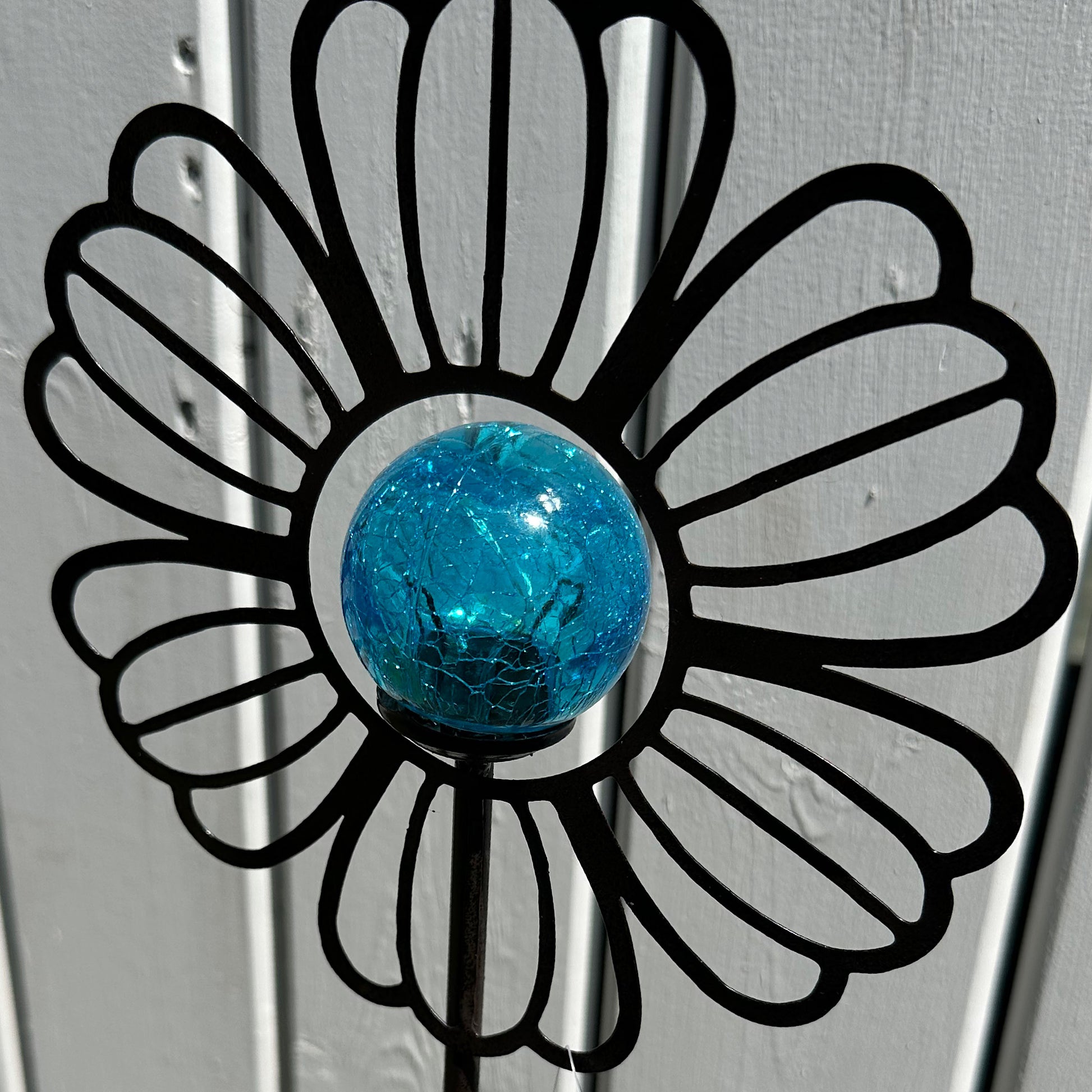 Solar Glass Ball Flower Yard Stake