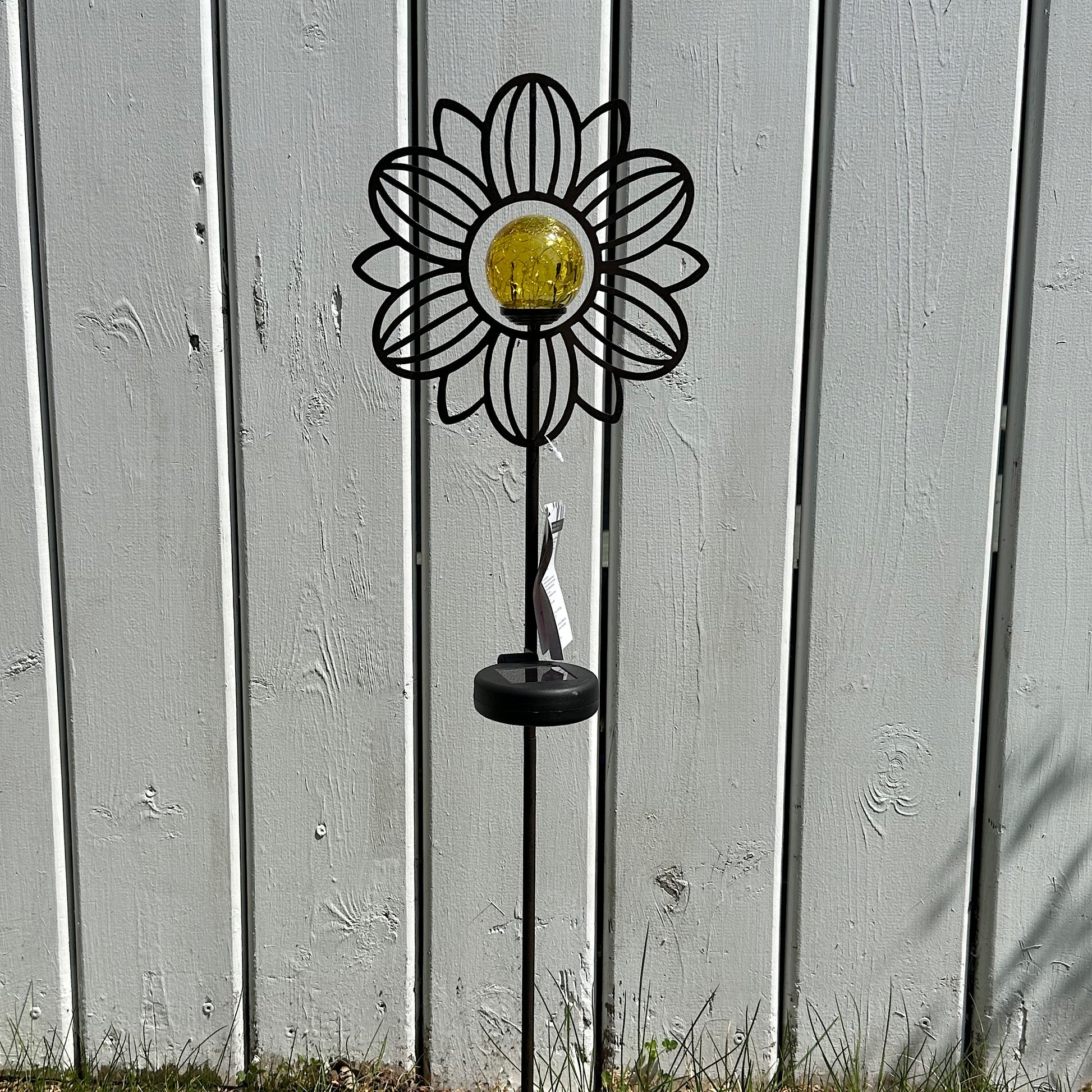 Solar Glass Ball Flower Yard Stake