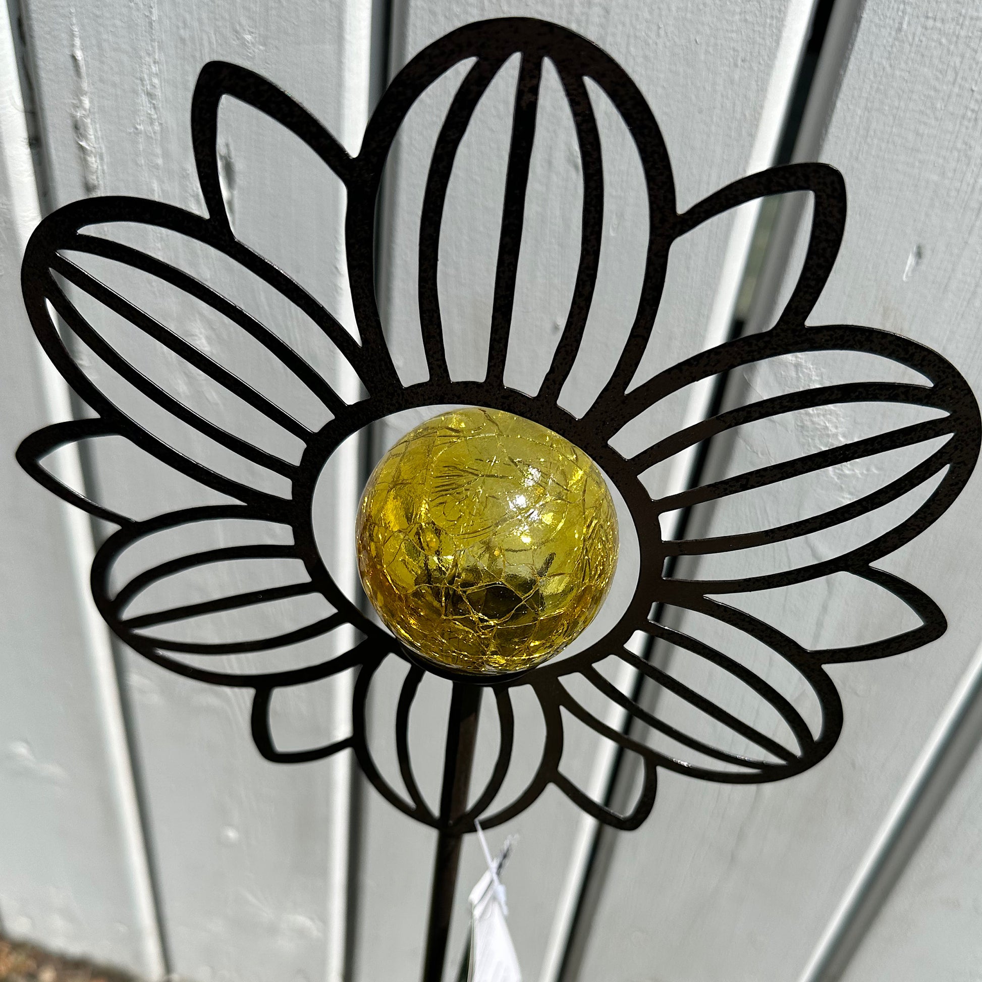 Solar Glass Ball Flower Yard Stake
