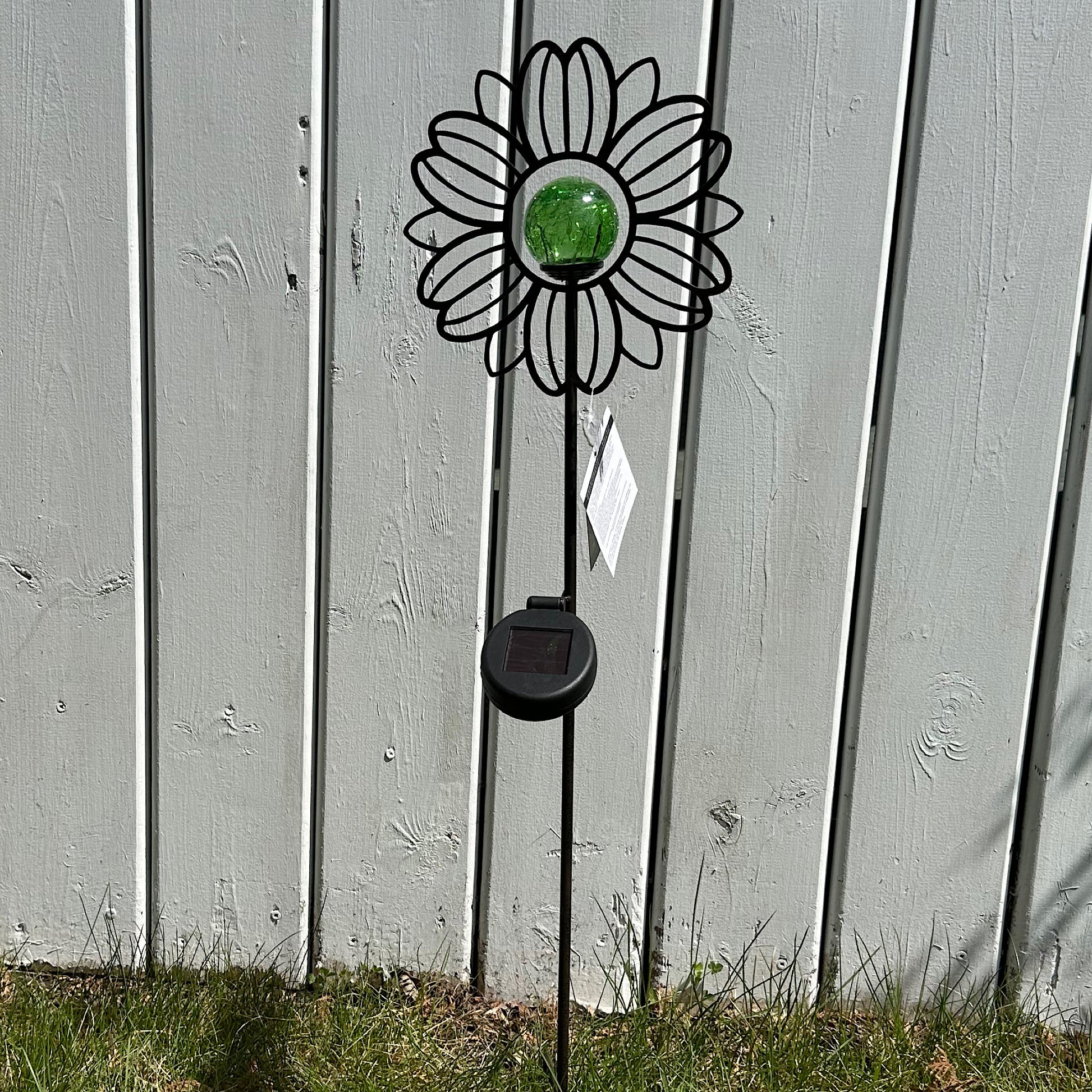 Solar Glass Ball Flower Yard Stake