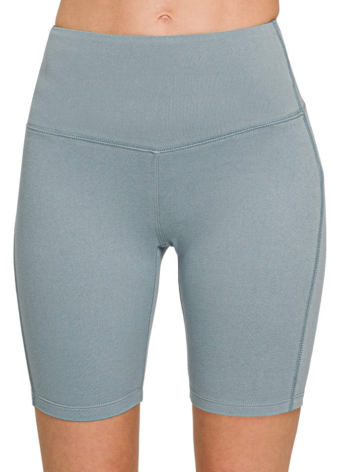 Esha Biker Shorts - Blue Grey