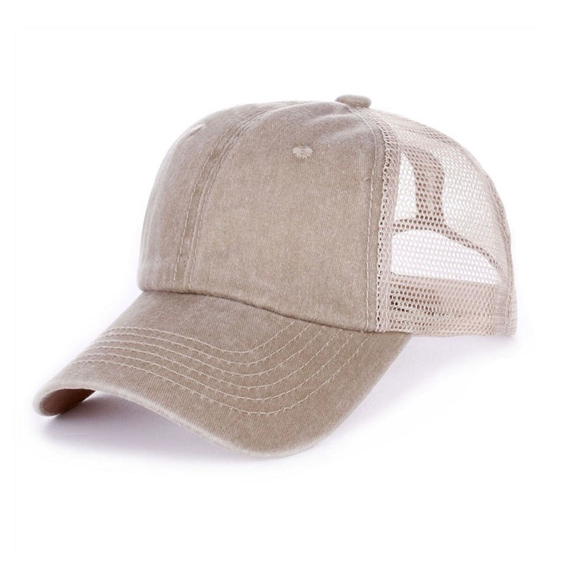 Vintage Washed Ball Cap- Ash Mocha&Tan