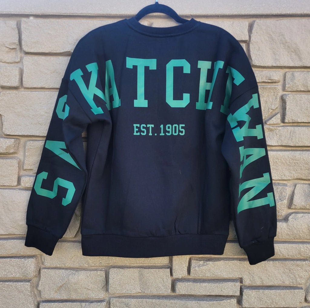 Saskatchewan Back Unisex Crewneck-Black