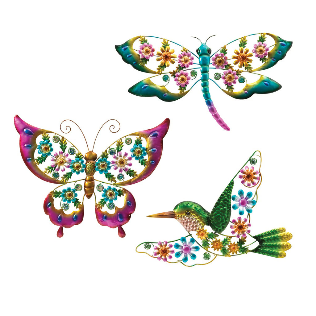 Metal & Glass Garden Friends Wall Decor