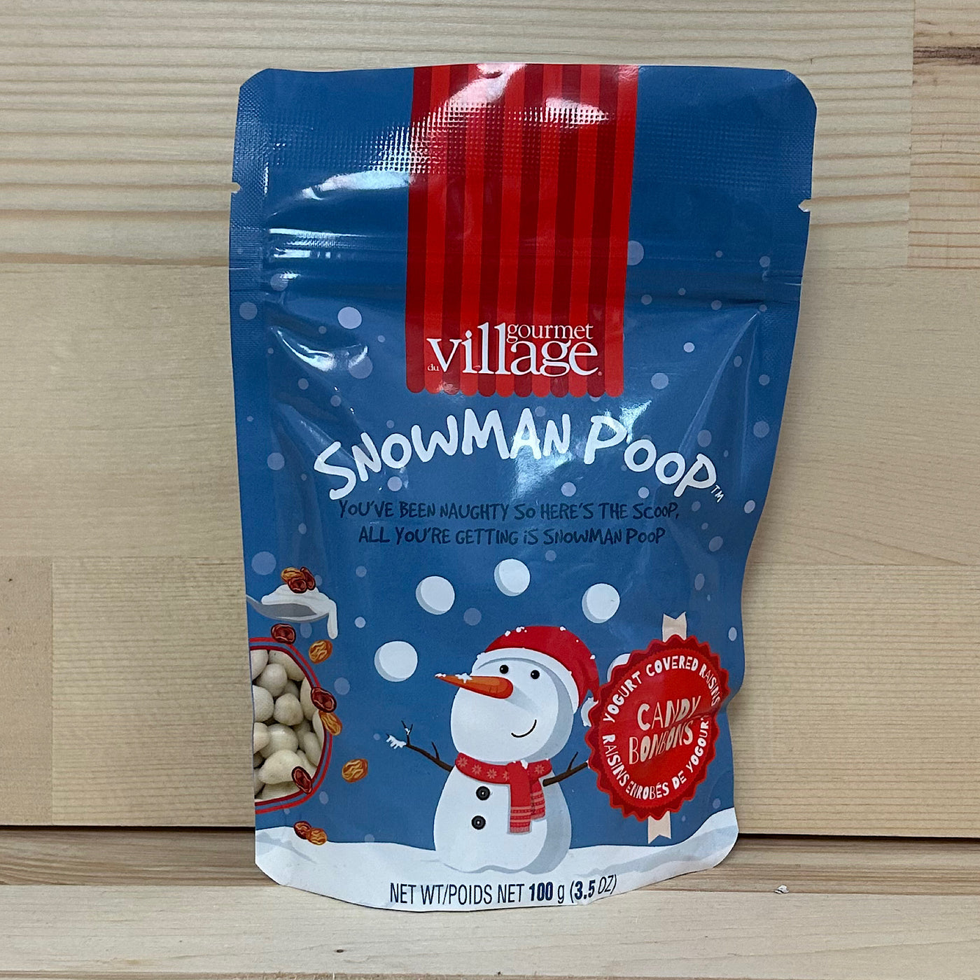 Candy Snowman Poop Yogurt Raisins