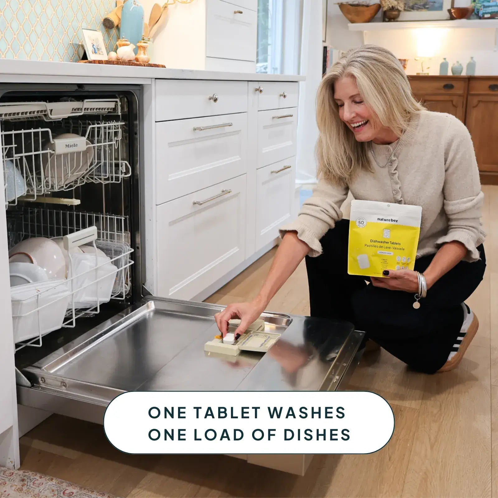 Dishwasher Tablets Lemon | MADE IN CANADA | Nature Bee: Bag of 50