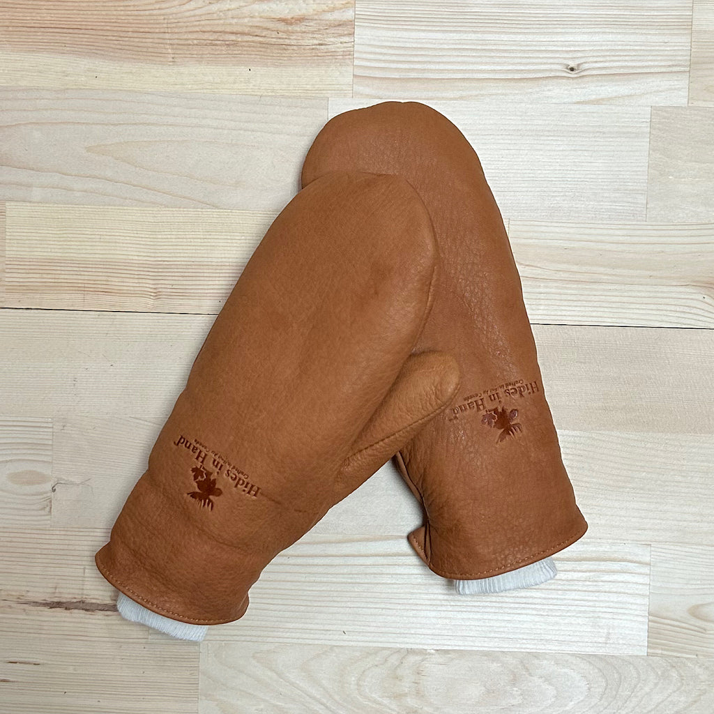 Hides in Hand Deerskin Leather Mitts With Storm Cuff - Saddletan