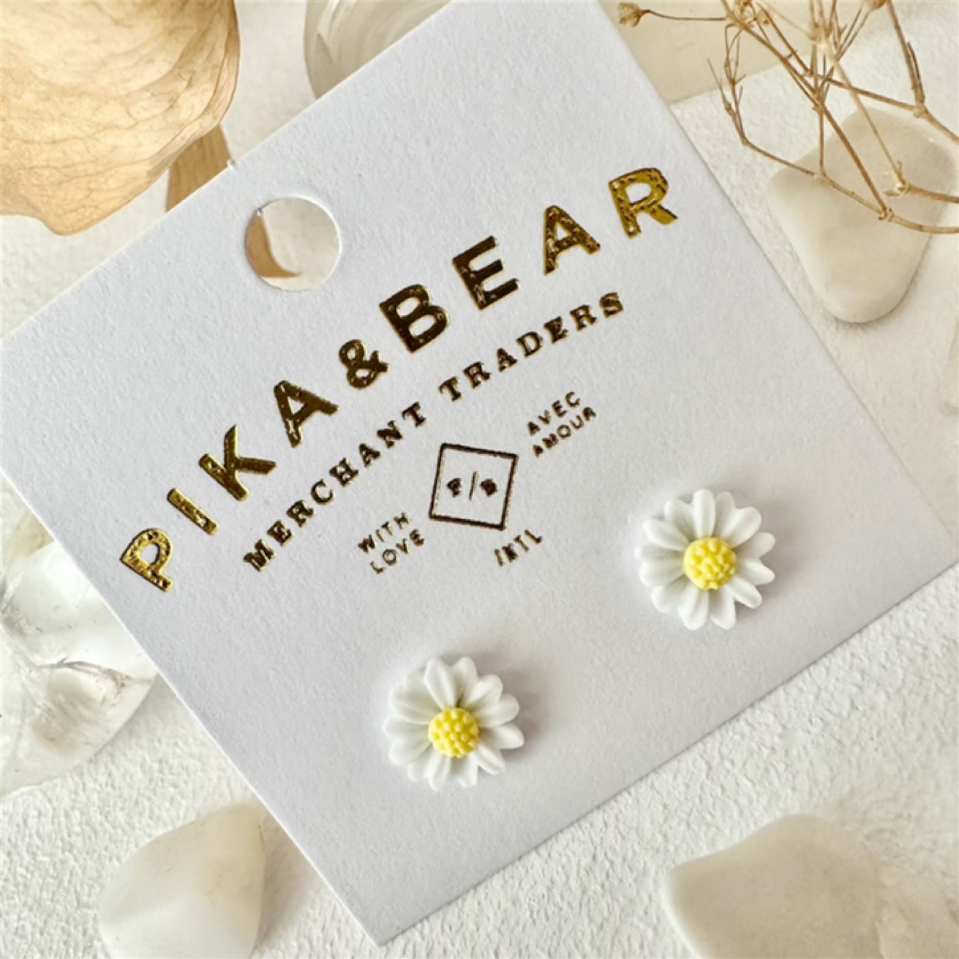 "Bellis" Porcelain Daisy Stud Earrings