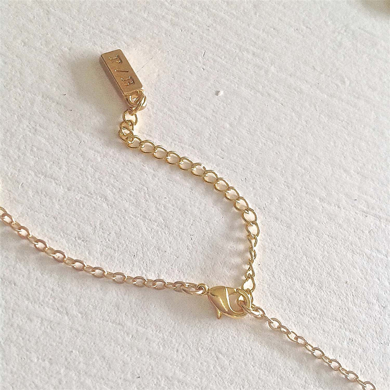 "Alma" Hammered Bar Charm Necklace