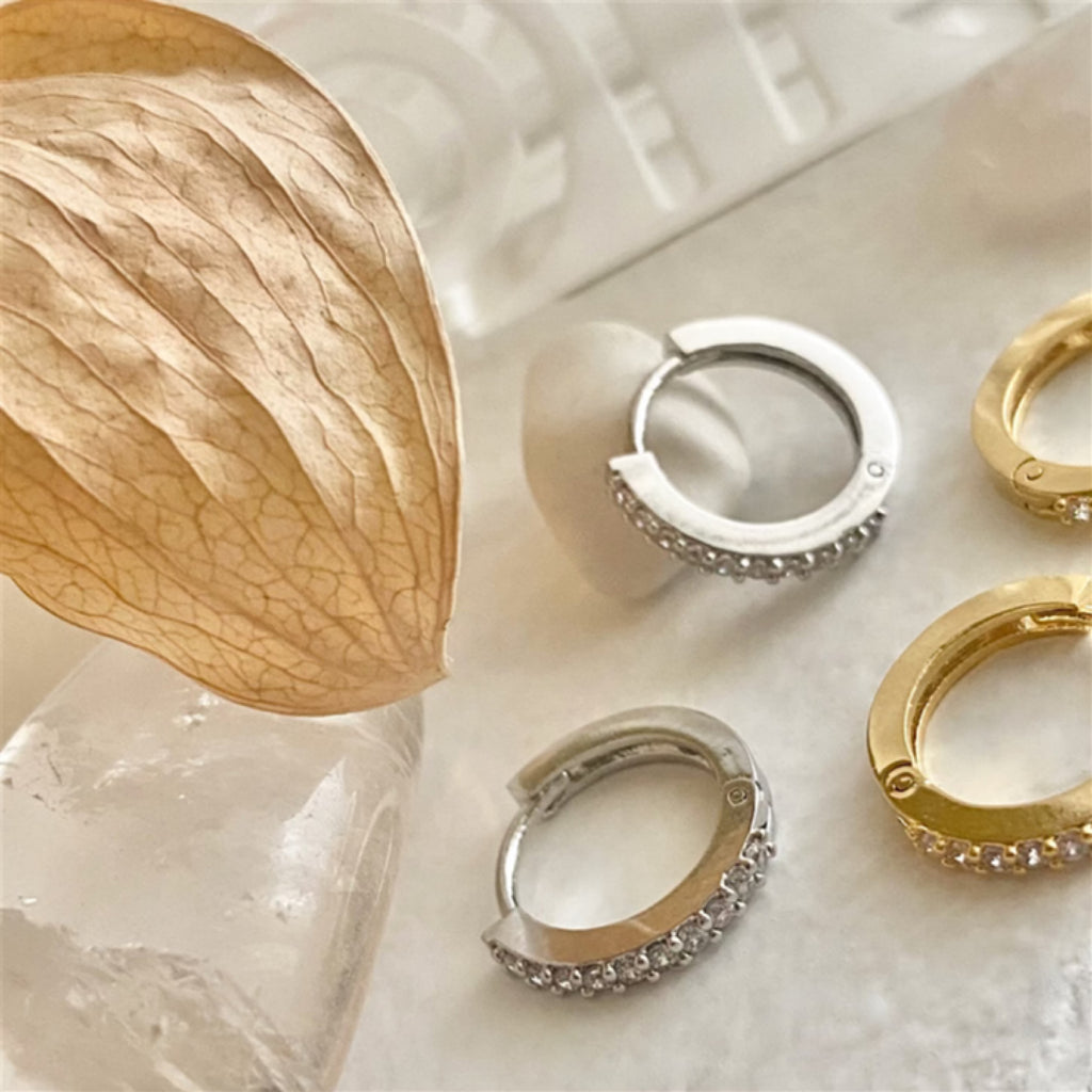 Wyst Rhinestone Encrusted Sleeper Hoops