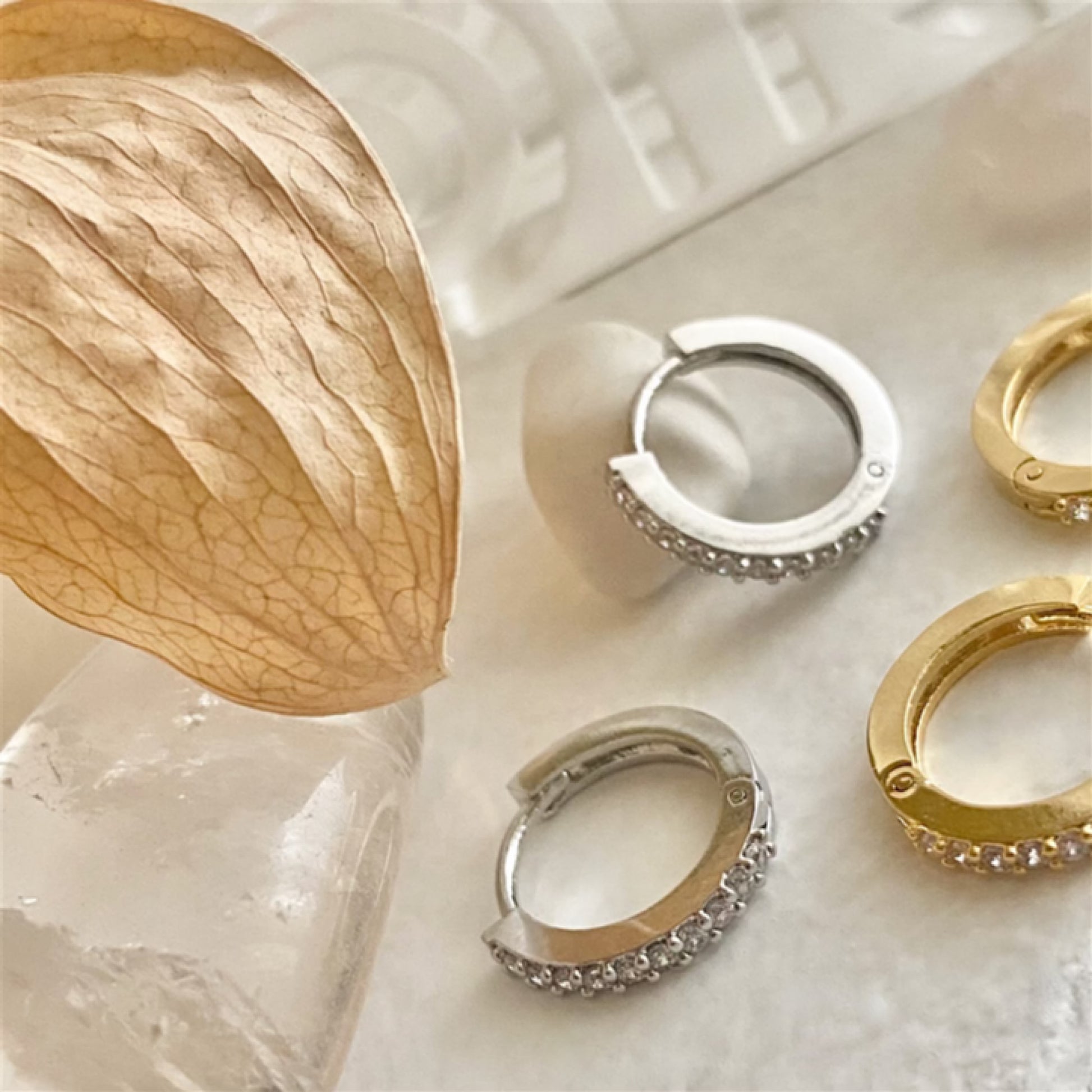 Wyst Rhinestone Encrusted Sleeper Hoops