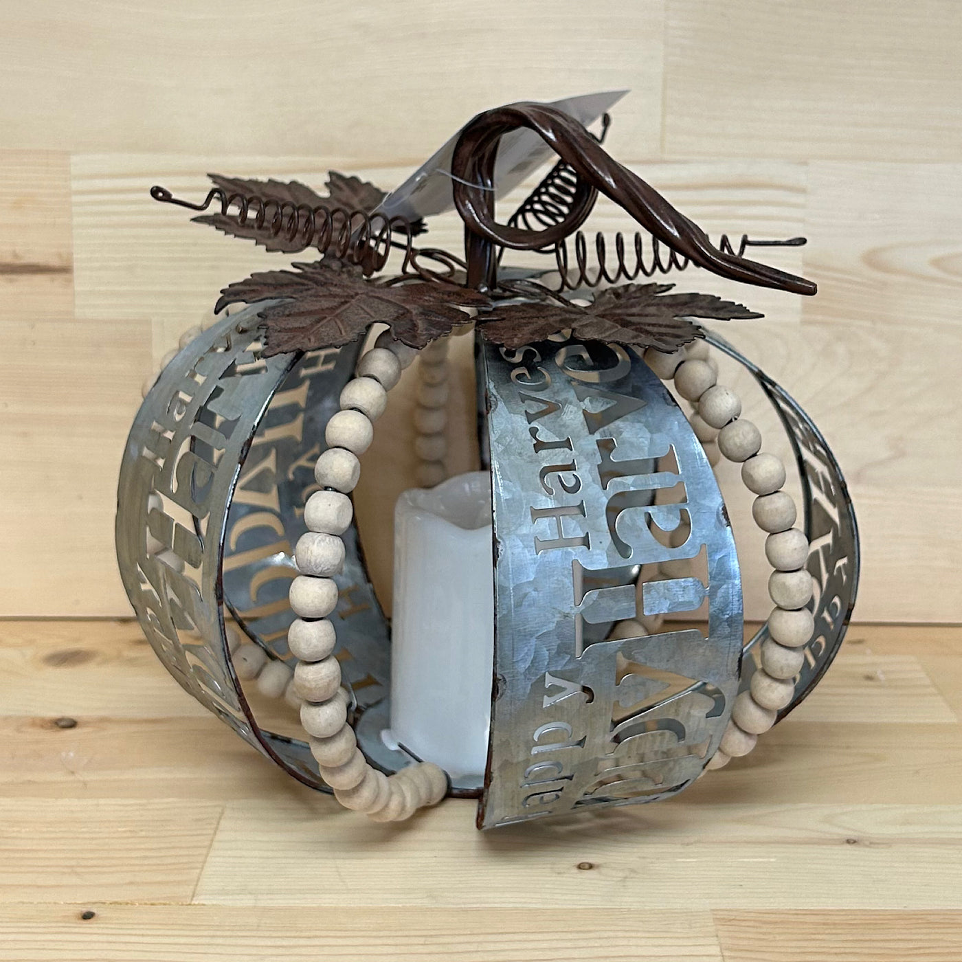 Lighted Metal Pumpkin