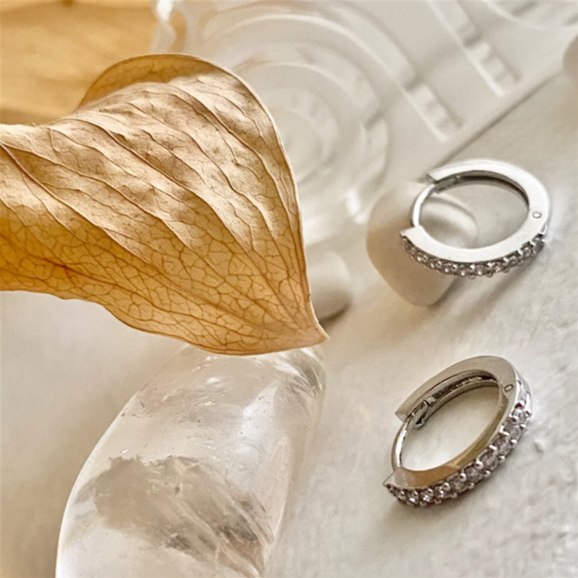 Wyst Rhinestone Encrusted Sleeper Hoops