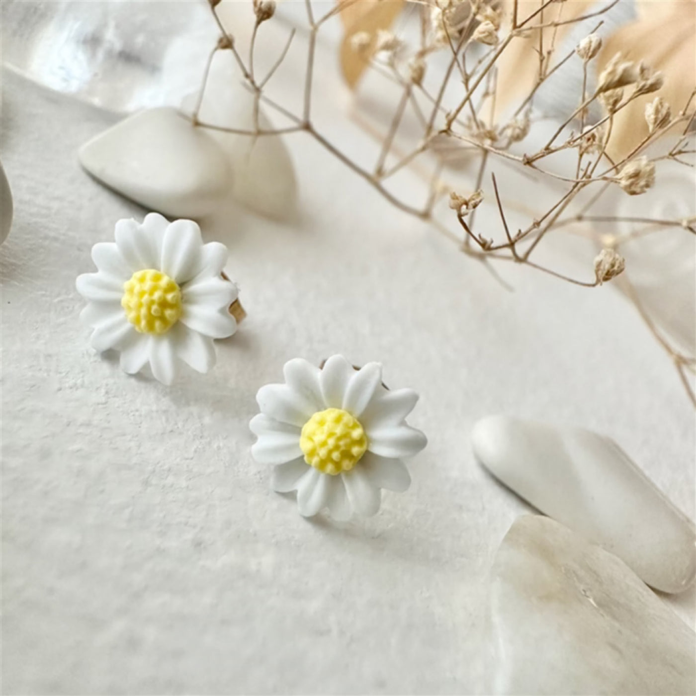 "Bellis" Porcelain Daisy Stud Earrings