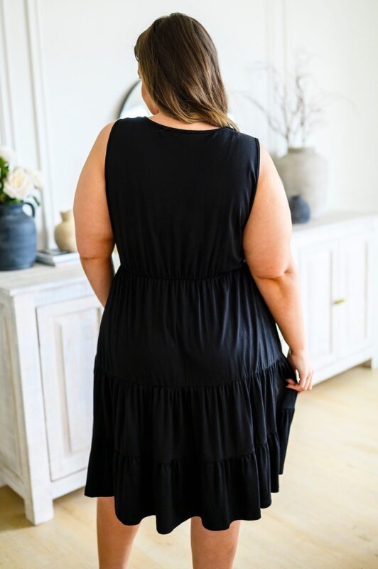 Alena Tiered Dress - Black