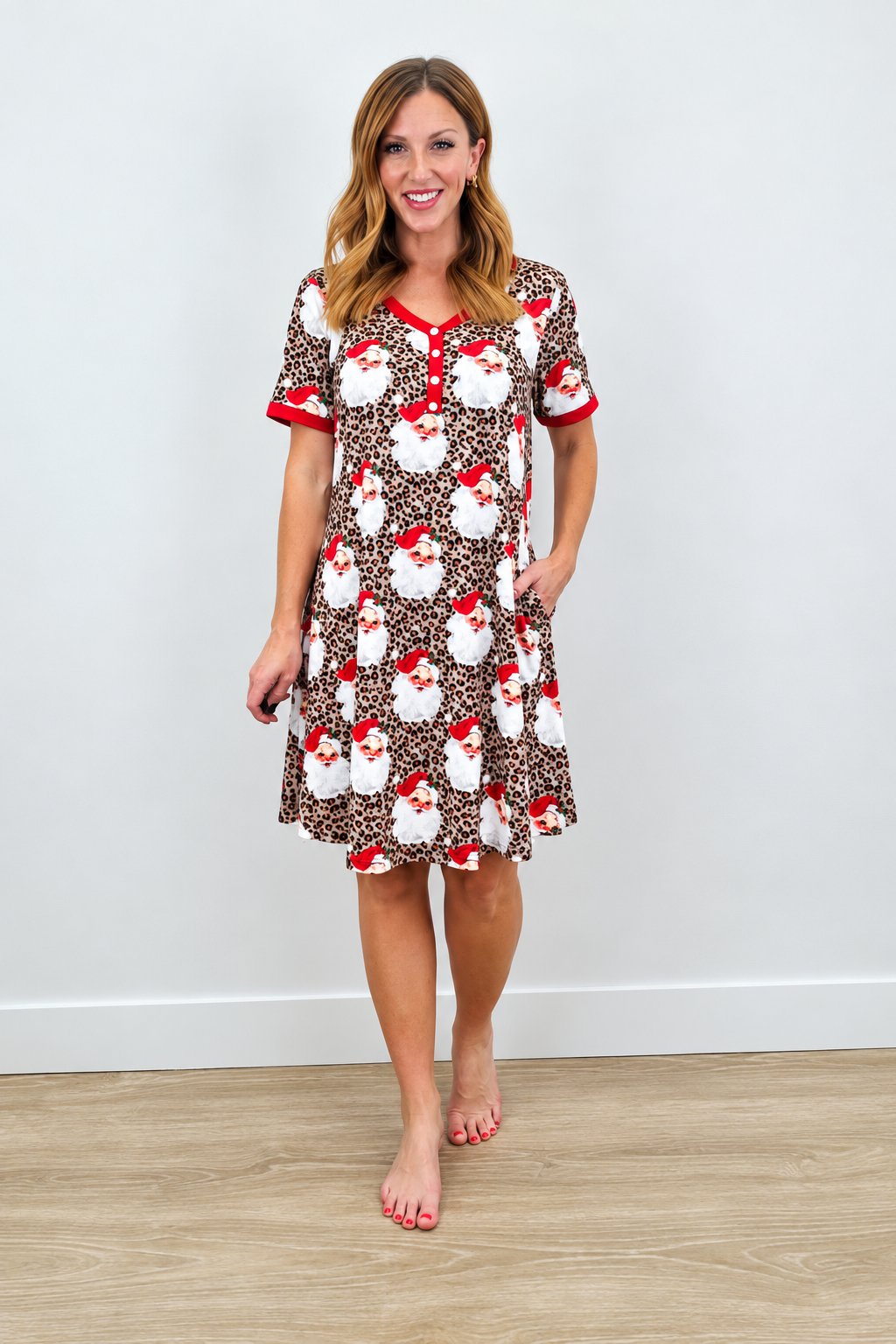 Leopard Santa Night Dress