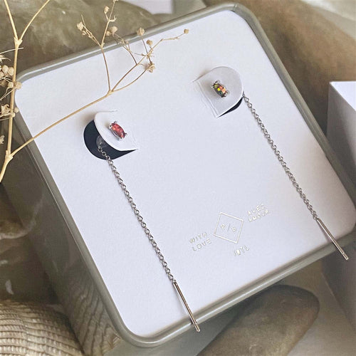 "Chalinus" Opal Threader Earrings