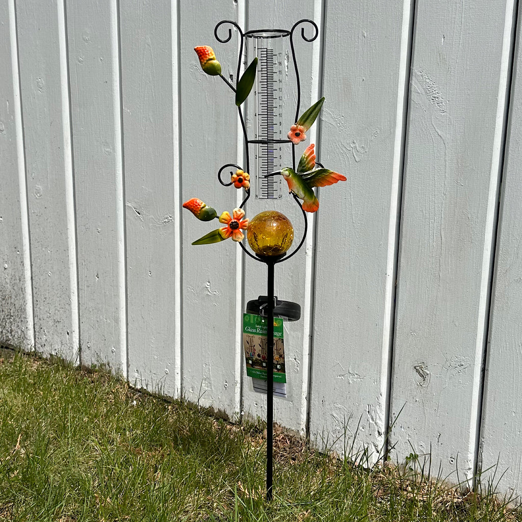Solar Light Glass Ball with Rain Gauge