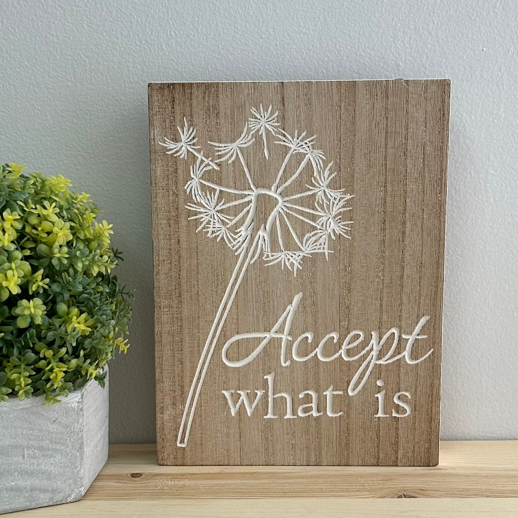 Wood Engraved Flower Design Block