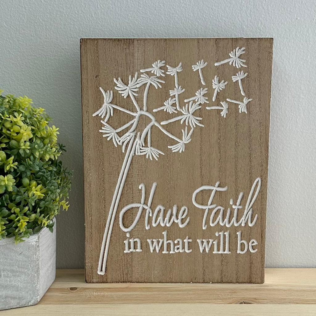 Wood Engraved Flower Design Block
