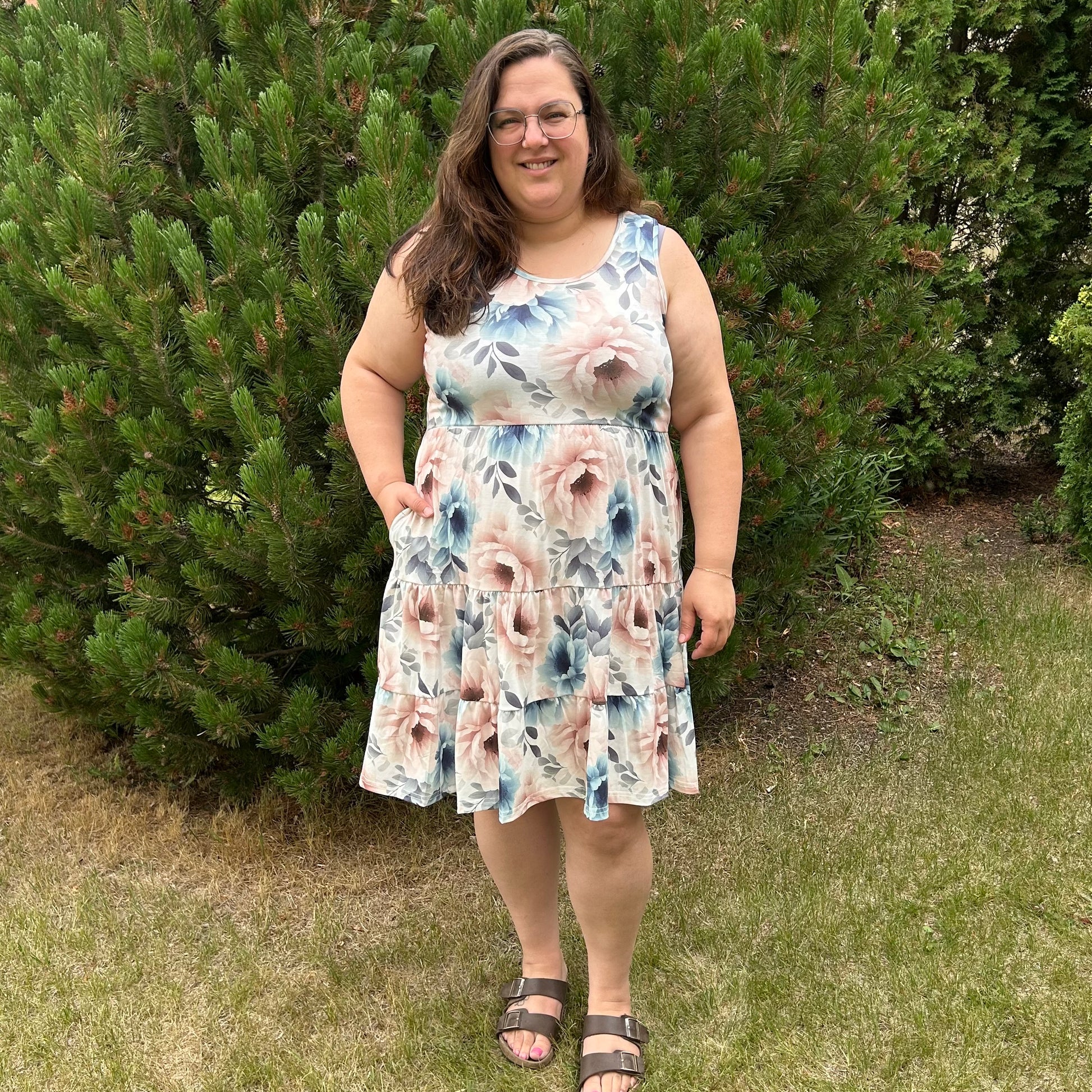 Alena Tiered Dress - Cream Floral