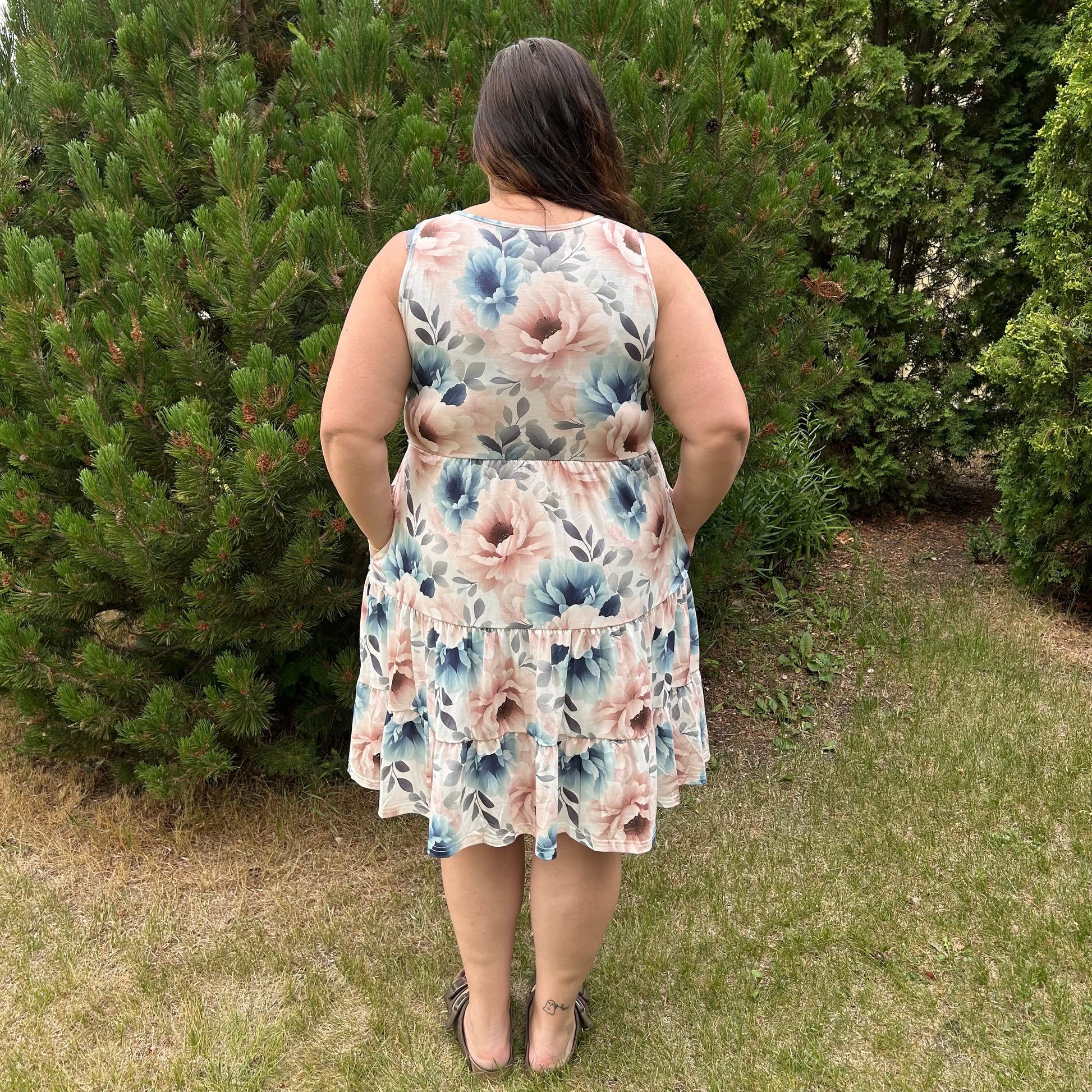 Alena Tiered Dress - Cream Floral