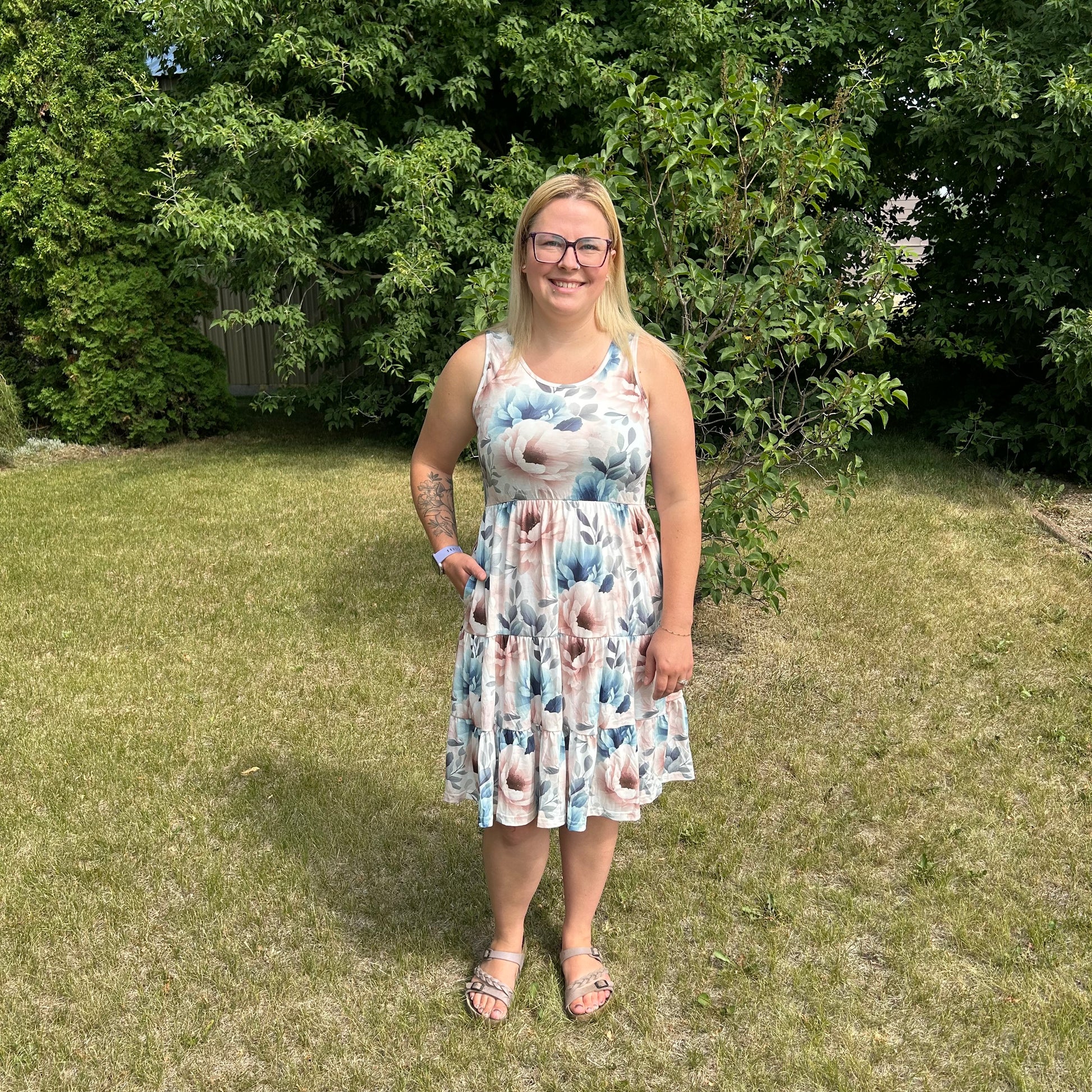 Alena Tiered Dress - Cream Floral