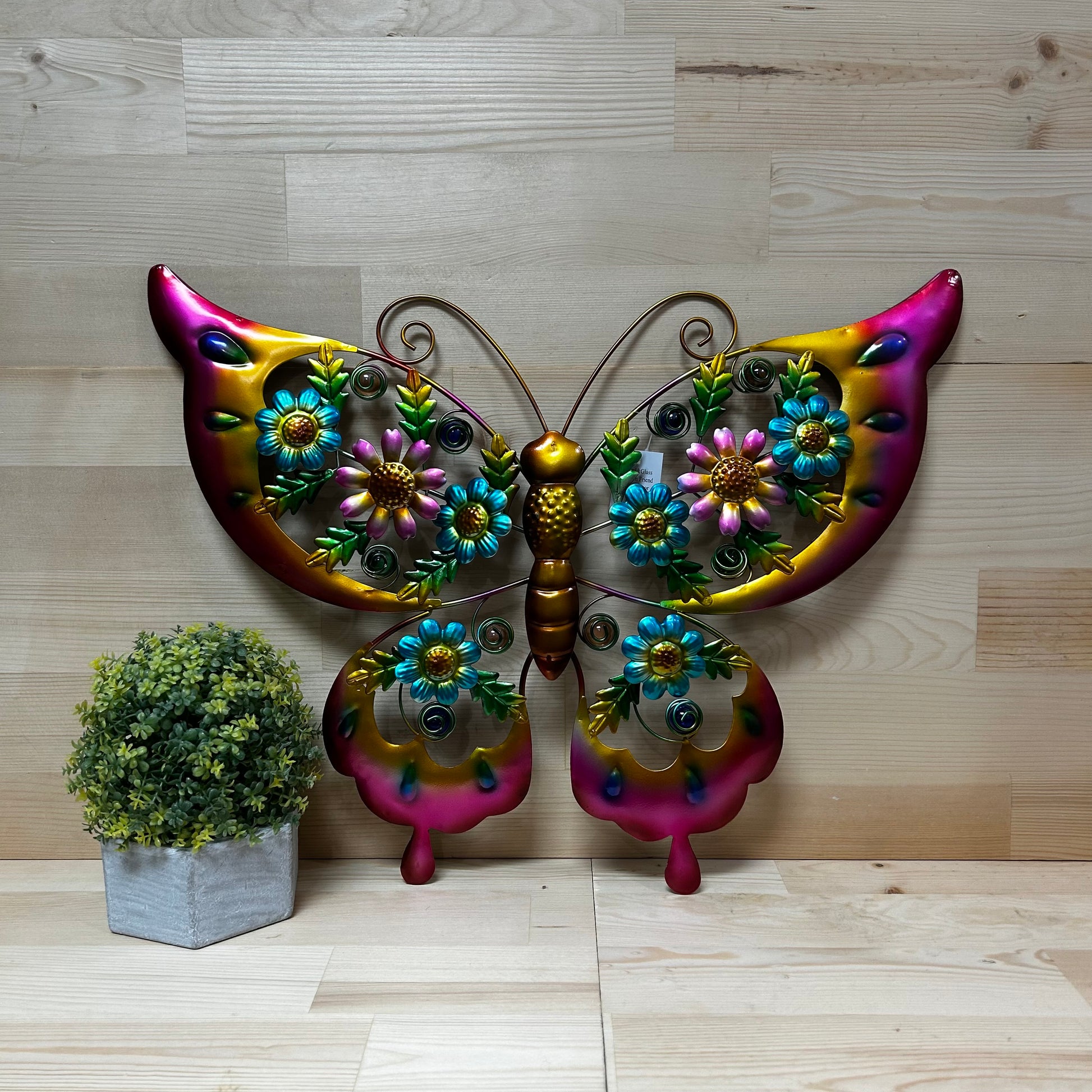 Metal & Glass Garden Friends Wall Decor