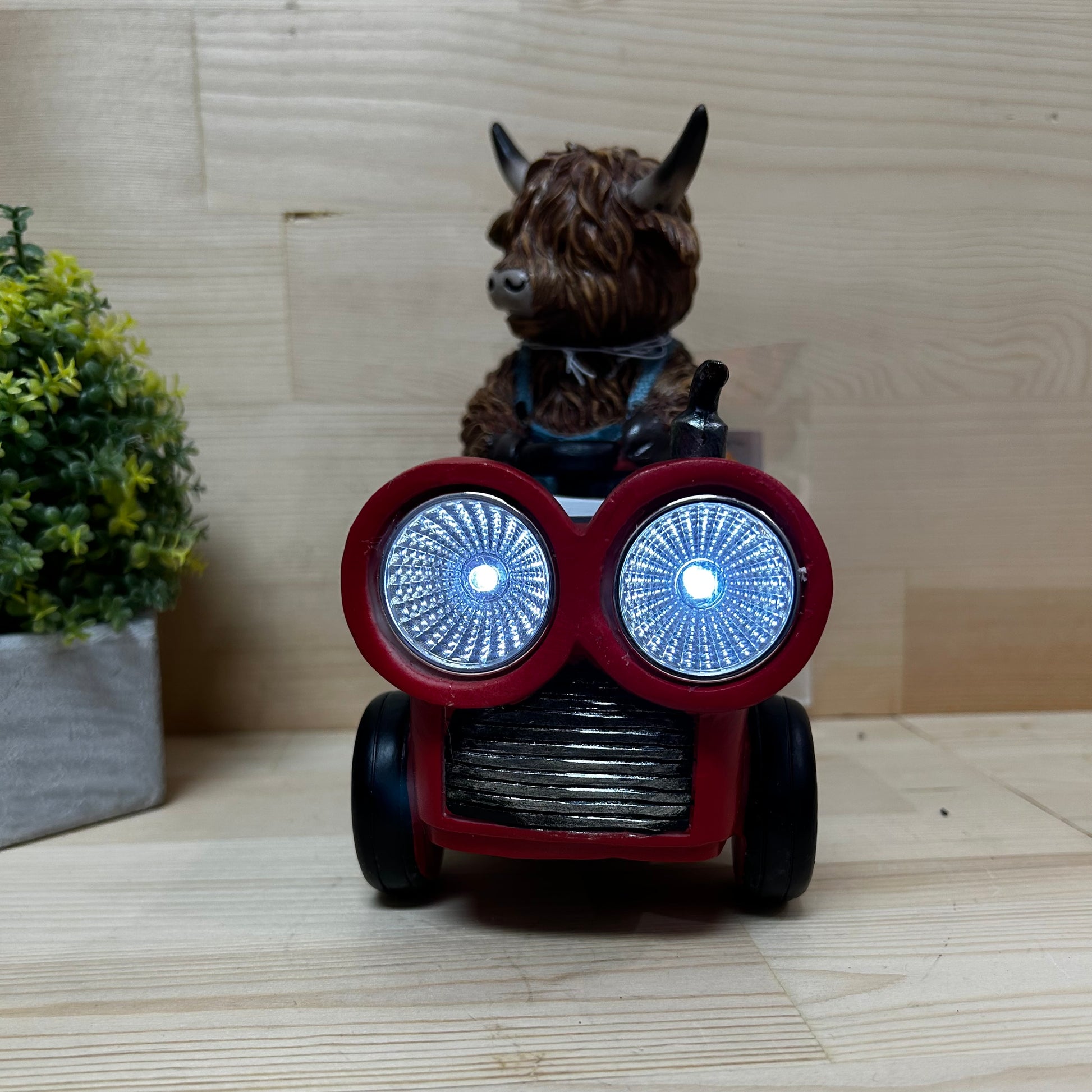 Solar Lighted Highland Cow & Tractor