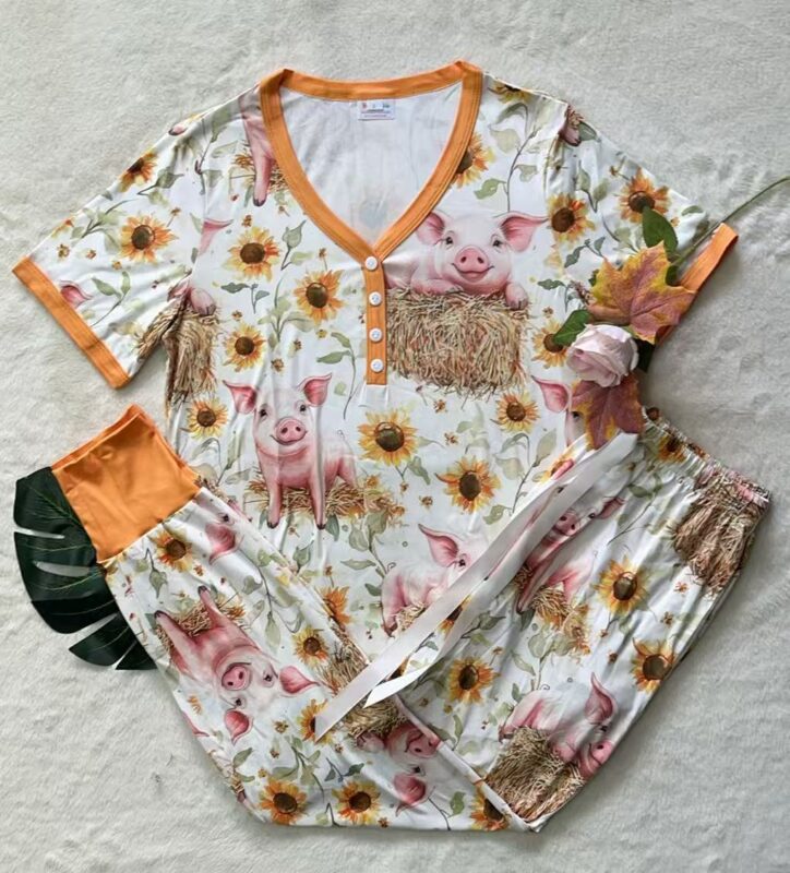 PREORDER Sunflower Pig Jogger Pj Set