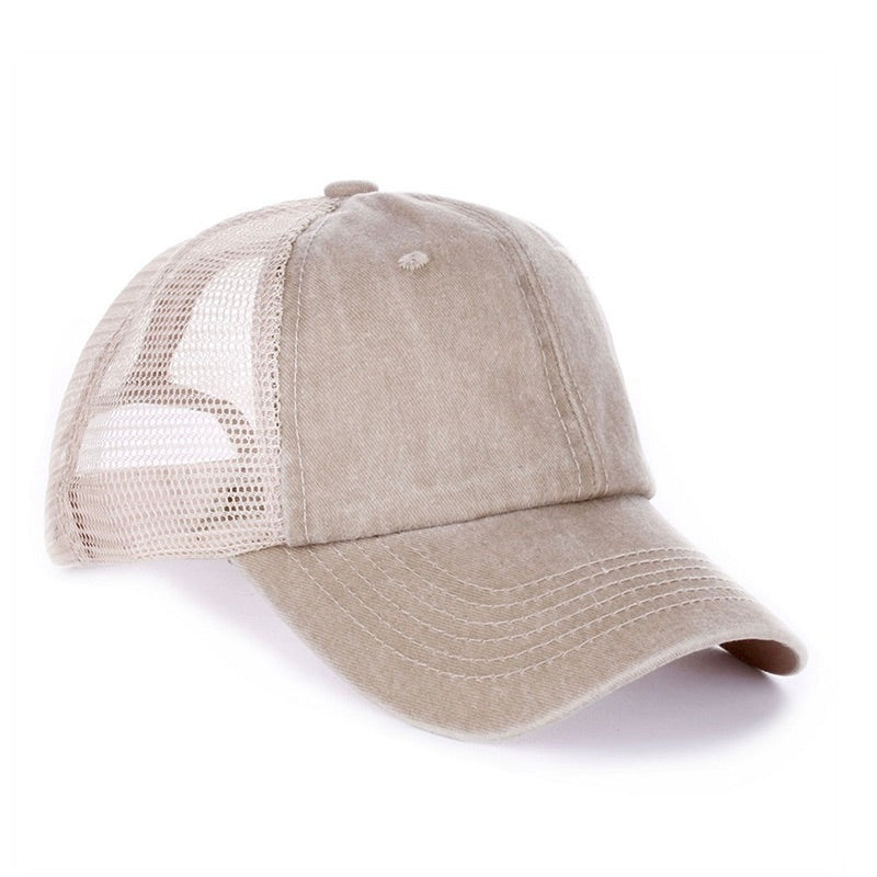 Vintage Washed Ball Cap- Ash Mocha&Tan