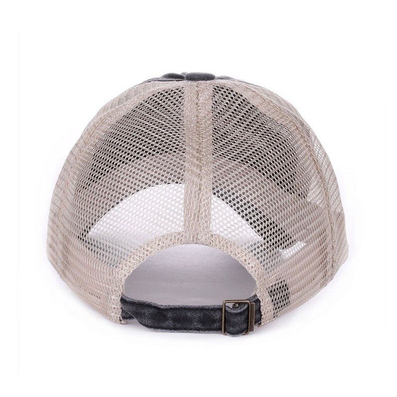 Vintage Washed Ball Cap- Black&Tan