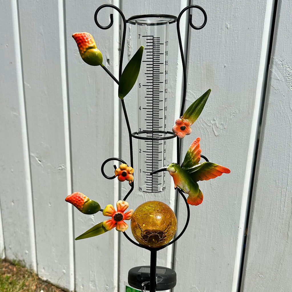 Solar Light Glass Ball with Rain Gauge