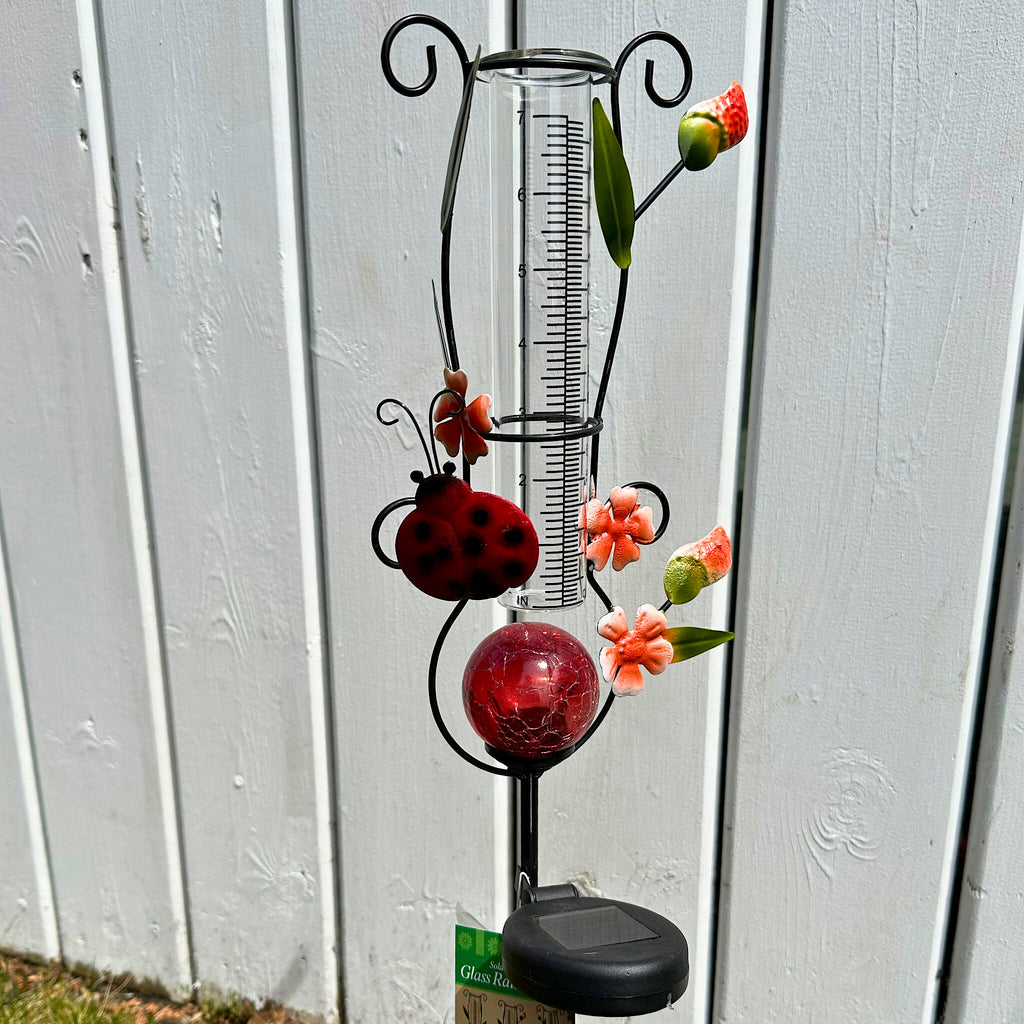 Solar Light Glass Ball with Rain Gauge