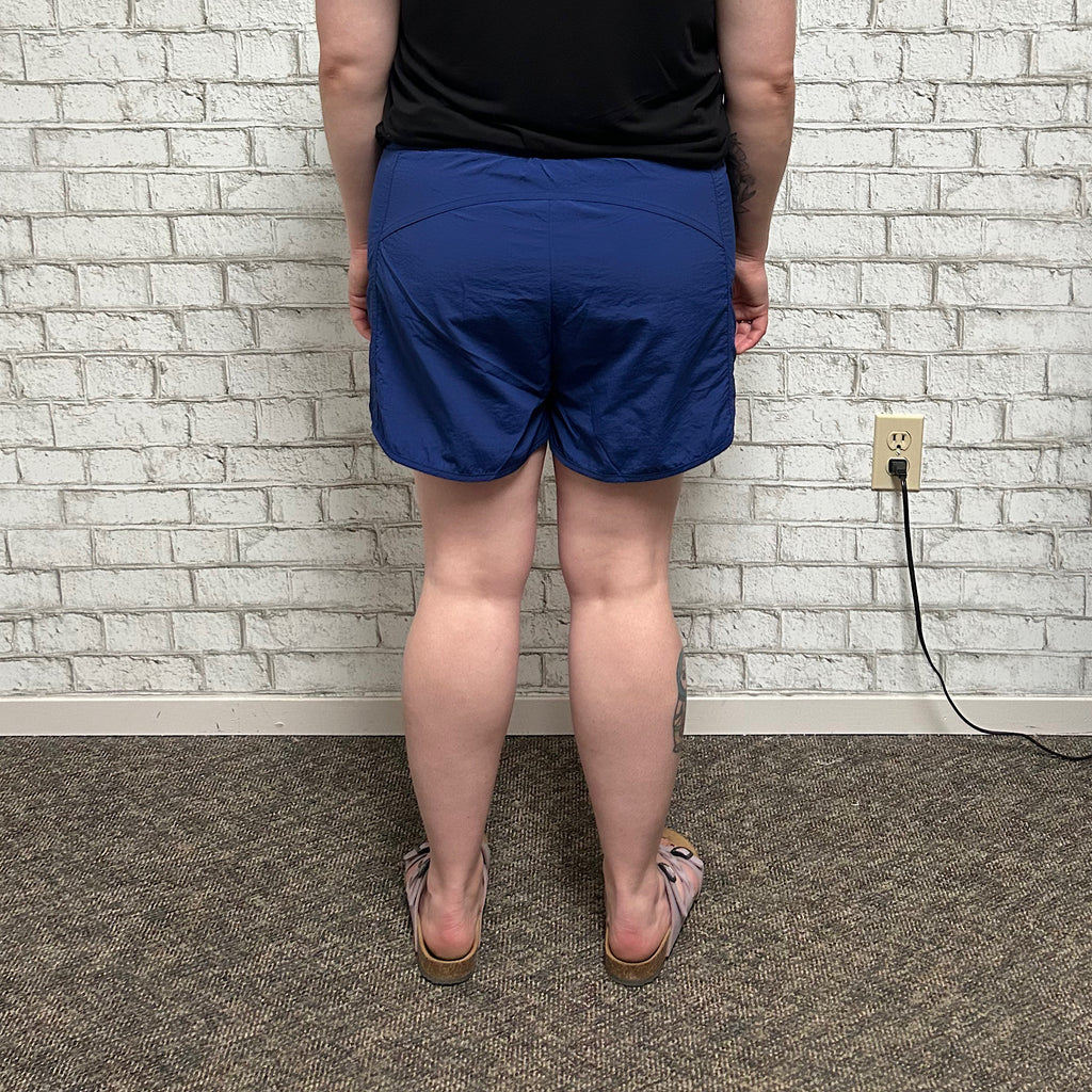 Smocked Waistband Shorts - Lt Navy