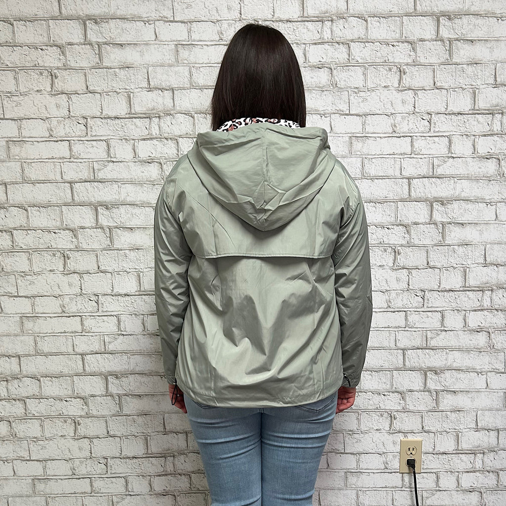 Addy Leopard Windbreaker - Sage