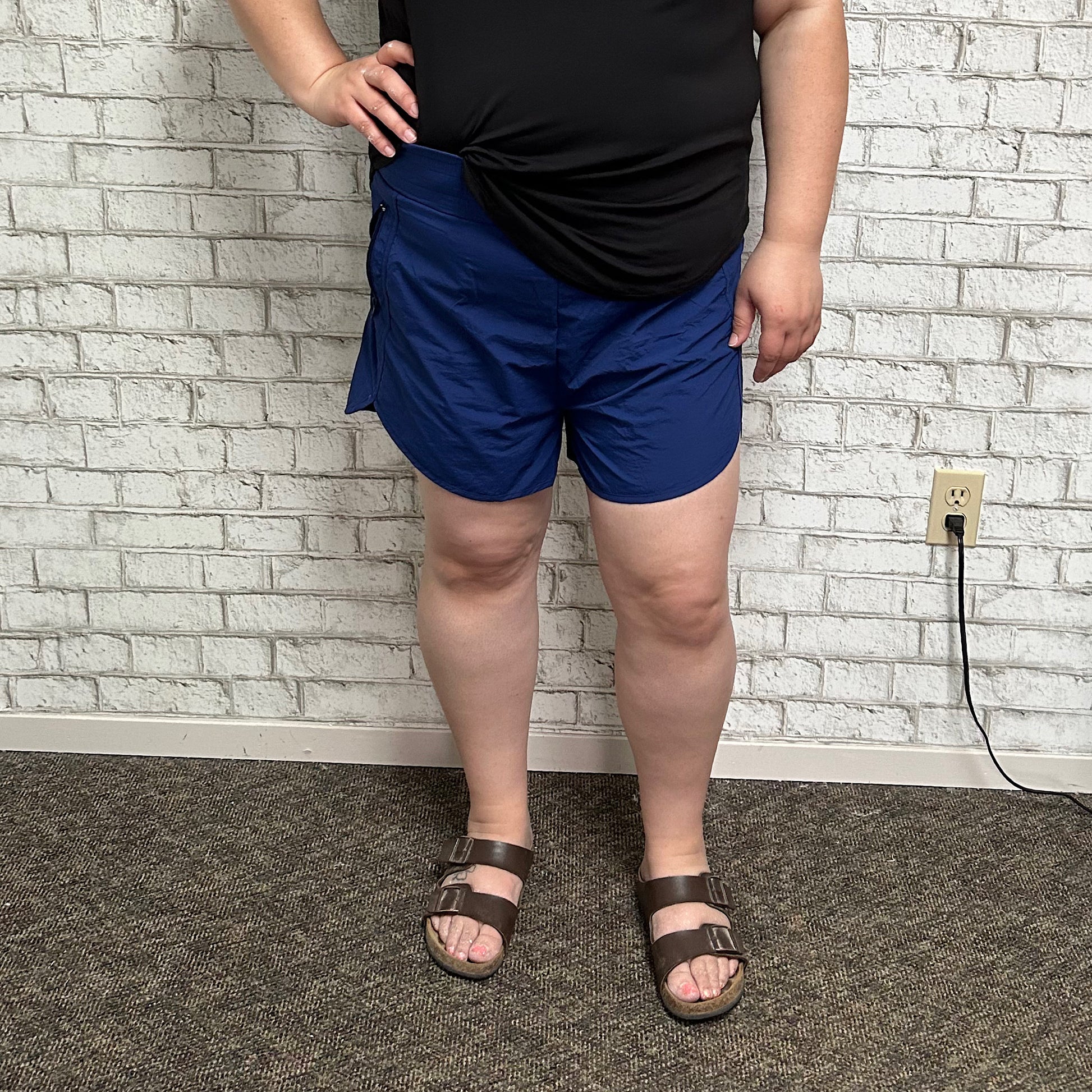 Smocked Waistband Shorts - Lt Navy