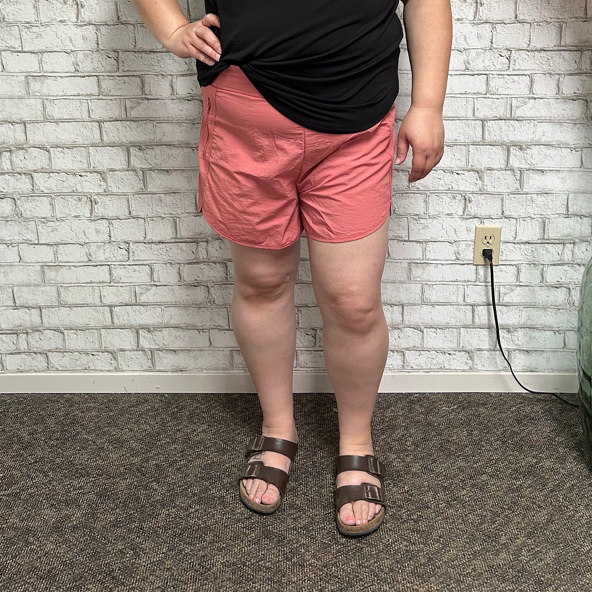 Smocked Waistband Shorts - Ash Rose
