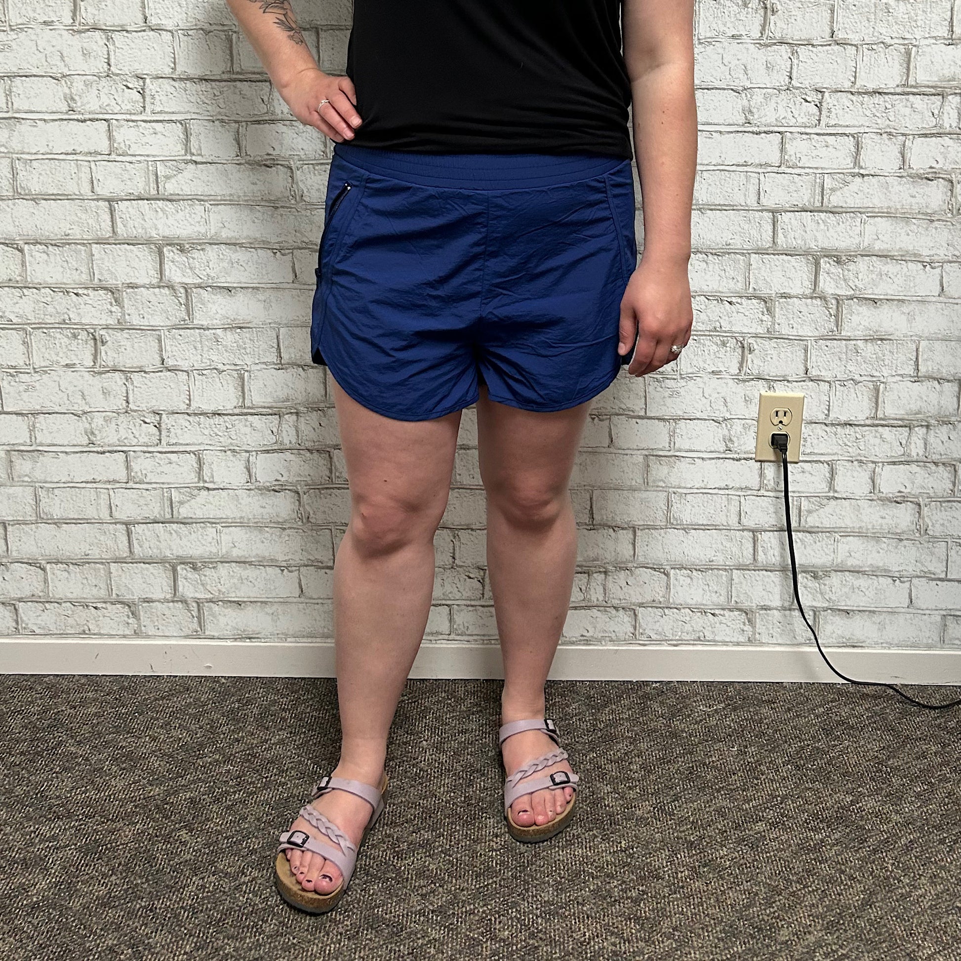 Smocked Waistband Shorts - Lt Navy