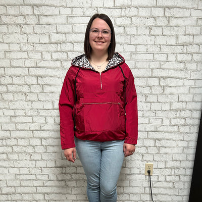 Addy Leopard Windbreaker - Burgundy