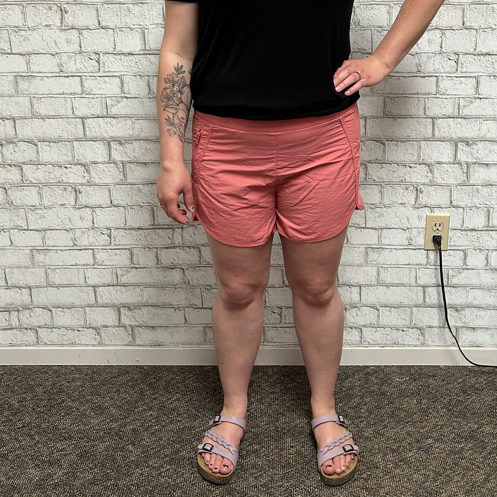 Smocked Waistband Shorts - Ash Rose