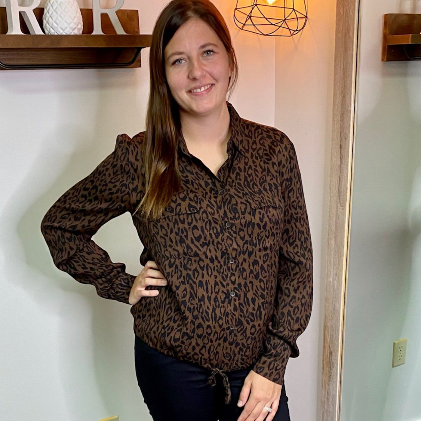 Animal Print Button up