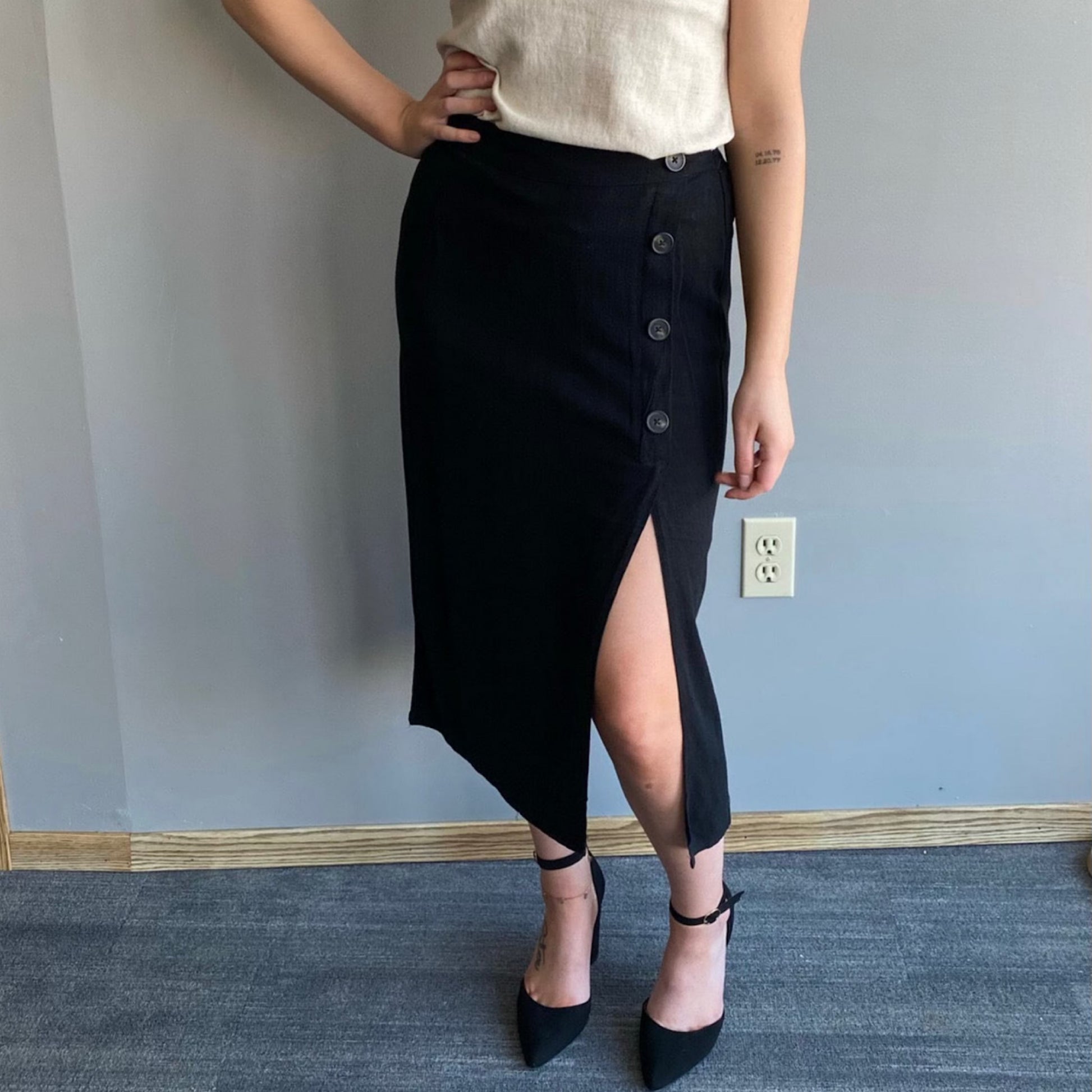 Faded Black Skirt
