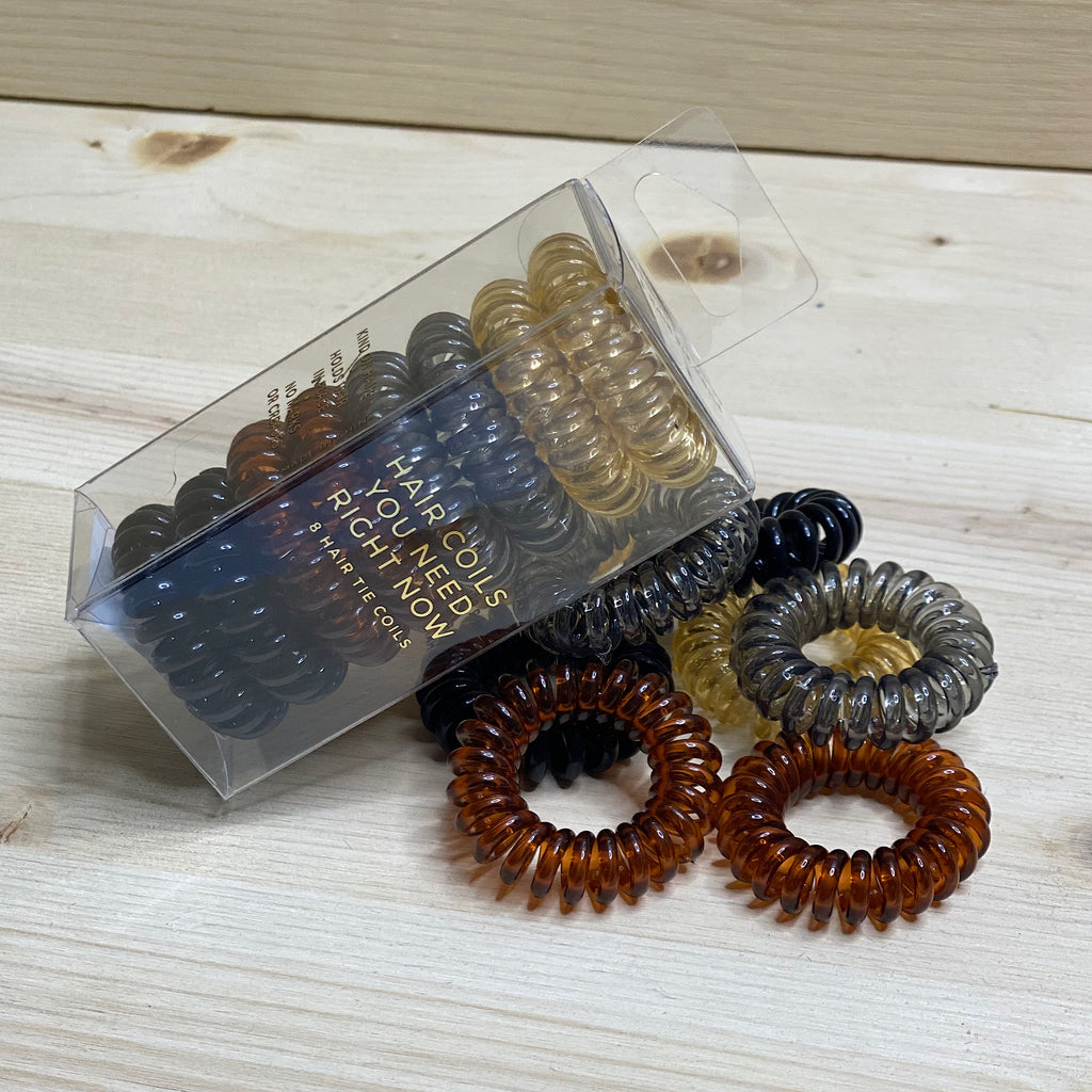 8 Spiral Hair Ties - Brunette