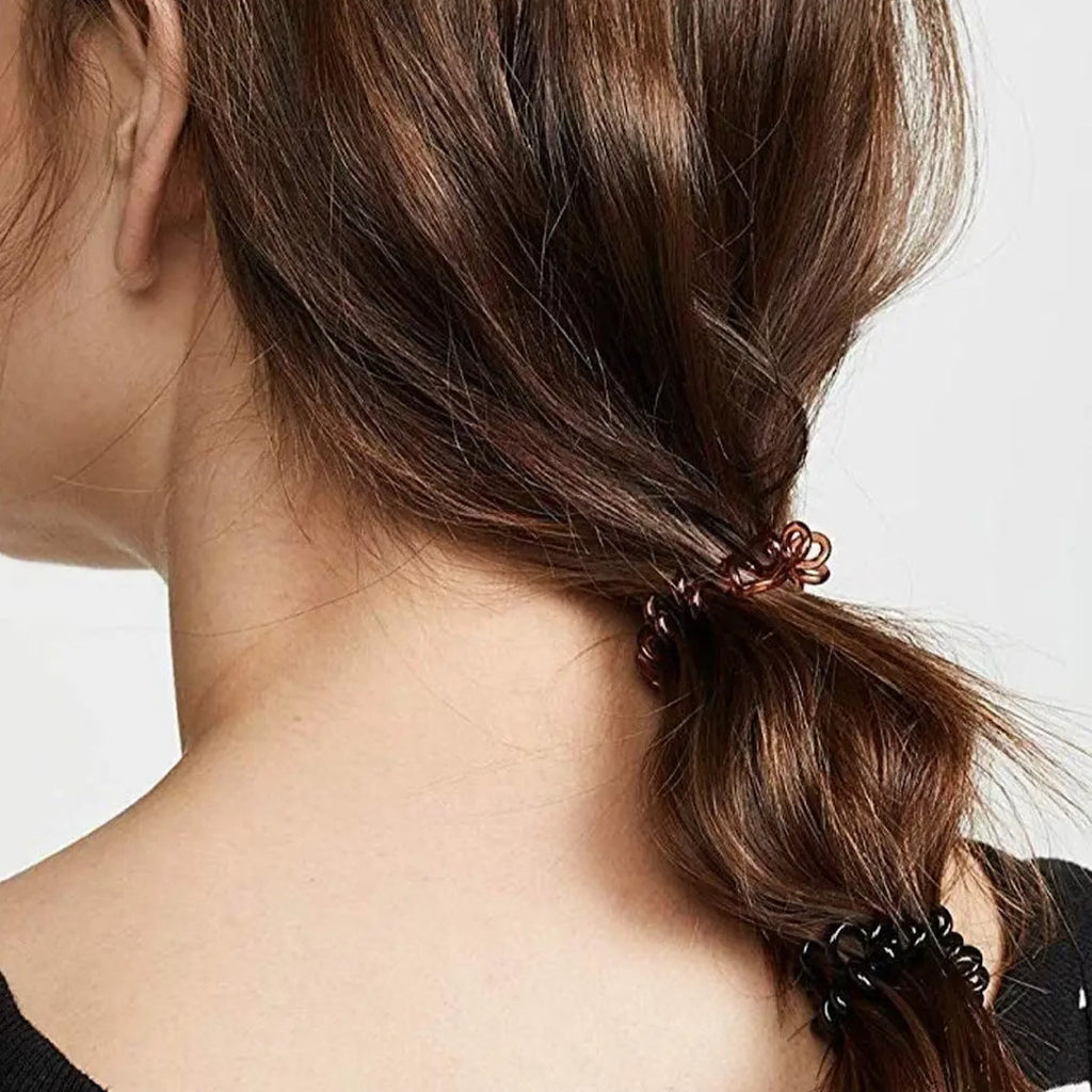 4 Spiral Hair Ties - Black